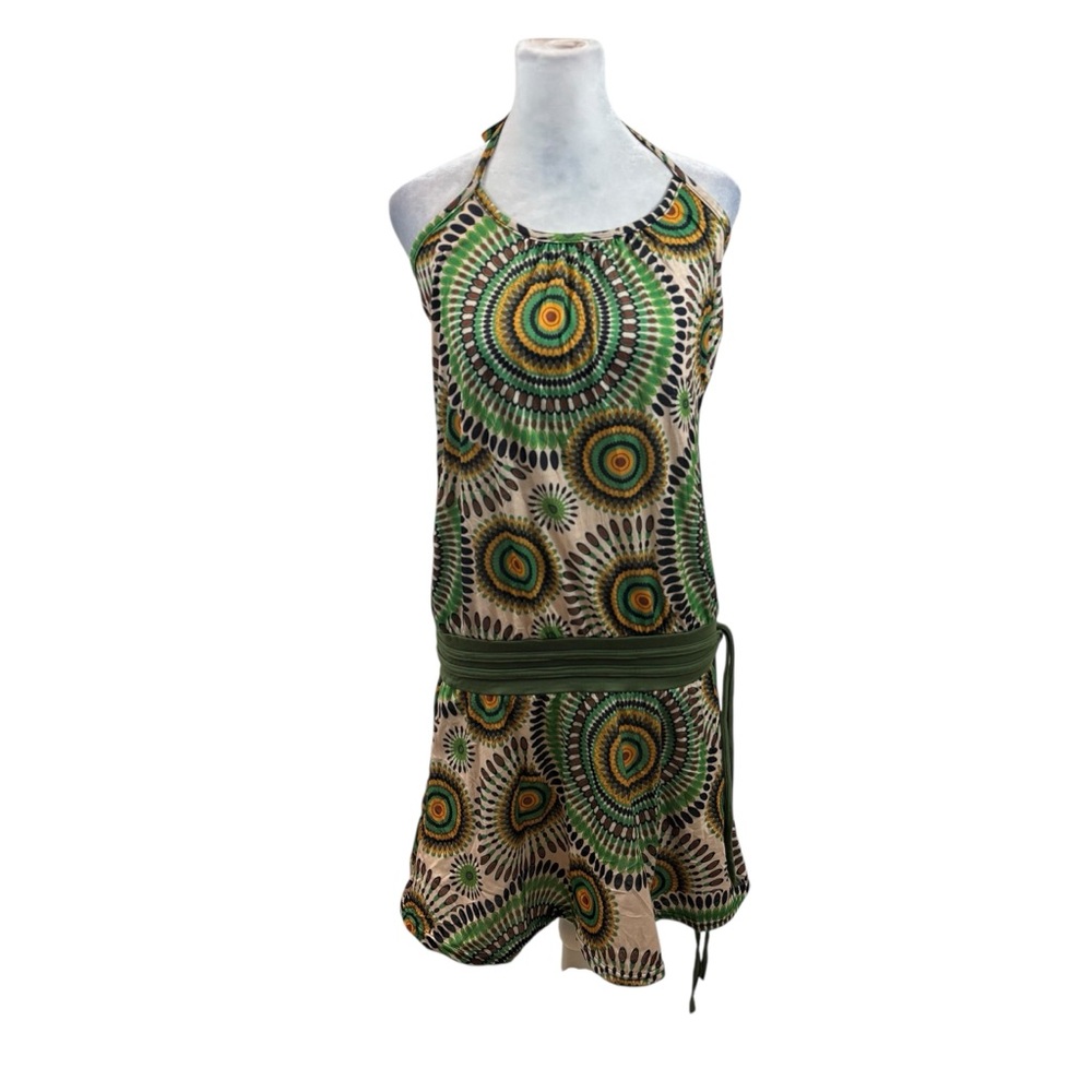 Brand new with‎ Tags Avatar Brand Drop Waist Print Halter Dress Size XL